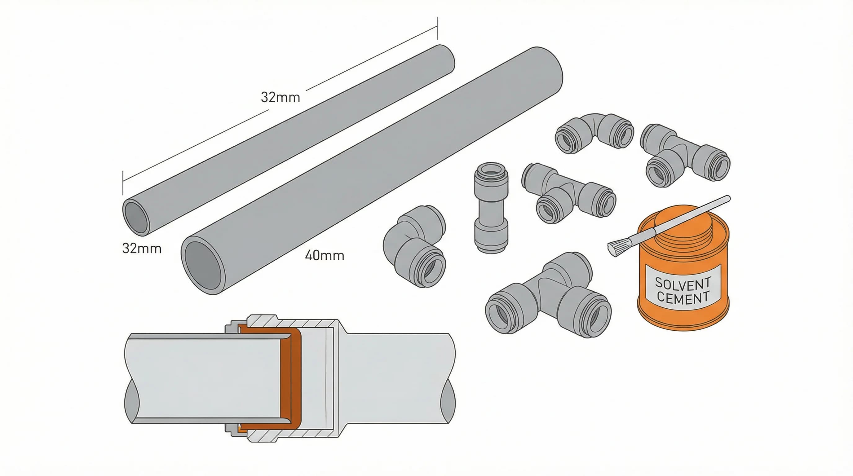 Solvent-Weld Waste Pipe: Sizes, Gradients, and How to Get Joints Right First Time